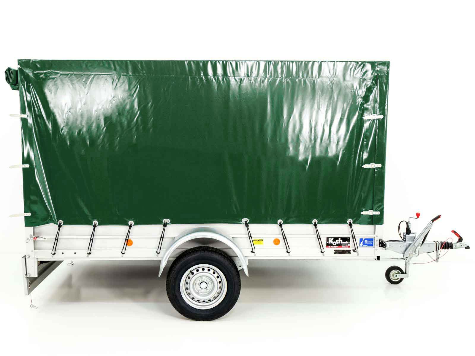 Anhänger mit Plane 150x300cm 1300kg | Typ 7.13 | Hochplane 160cm – Grün-Neu – Image 2