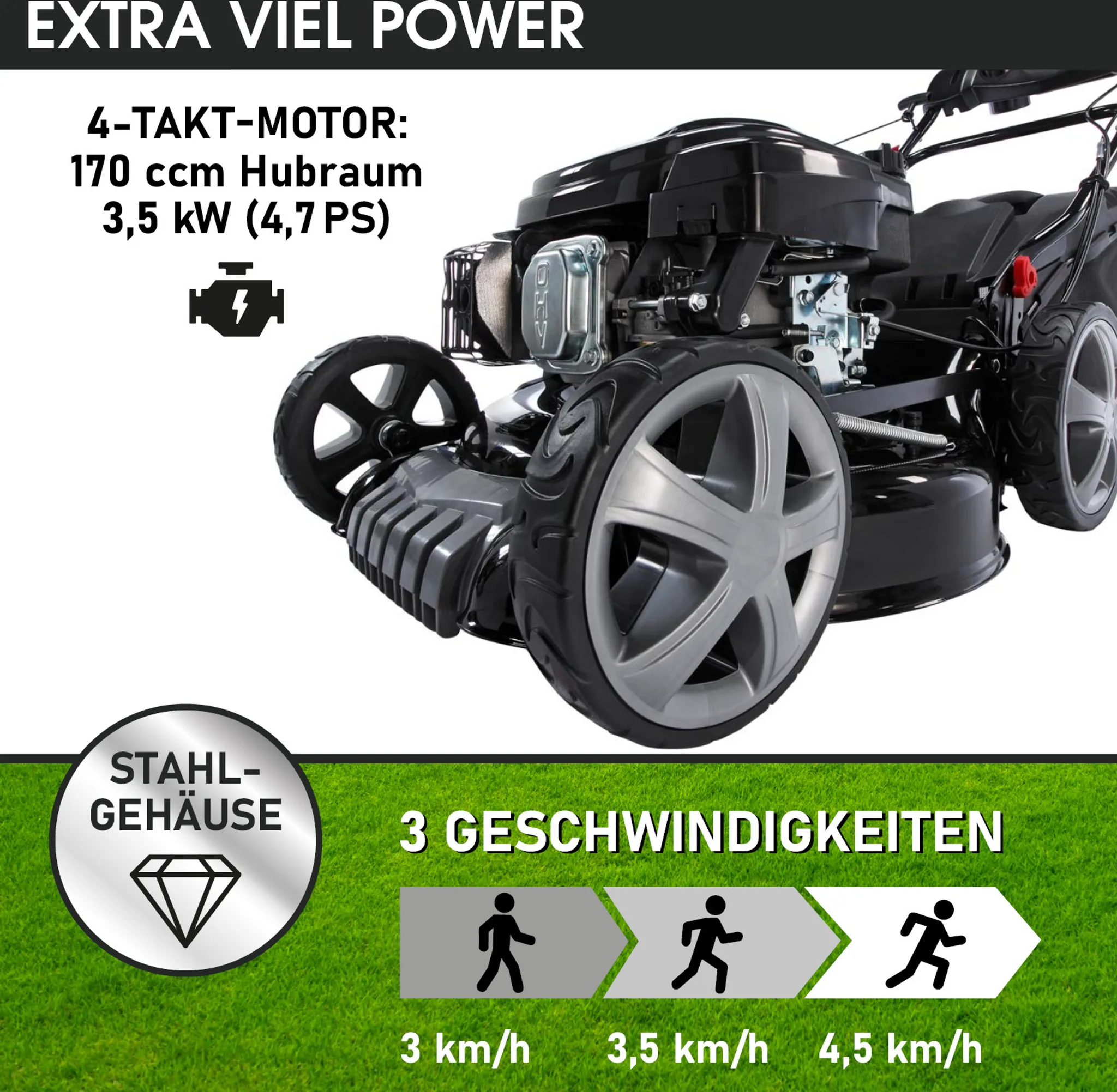 BRAST Benzin Rasenmäher 19224 SPEED – Image 3