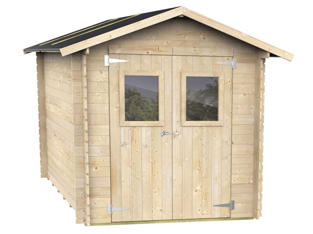 Alce Roby 198×198 – Gartenhaus aus Holz – Mit Fenstern und Doppelflügeltür – 198x198x215 cm – Image 4