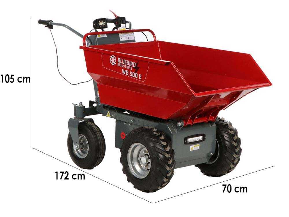 Blue Bird WB 500E – Akku-Schubkarre – 48 V 32 Ah